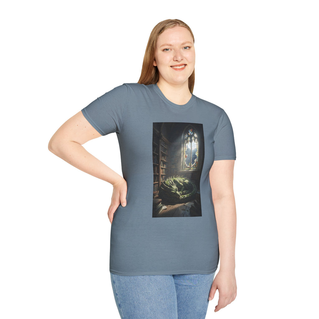 Dragon Sleeping in a Library – T-shirt
