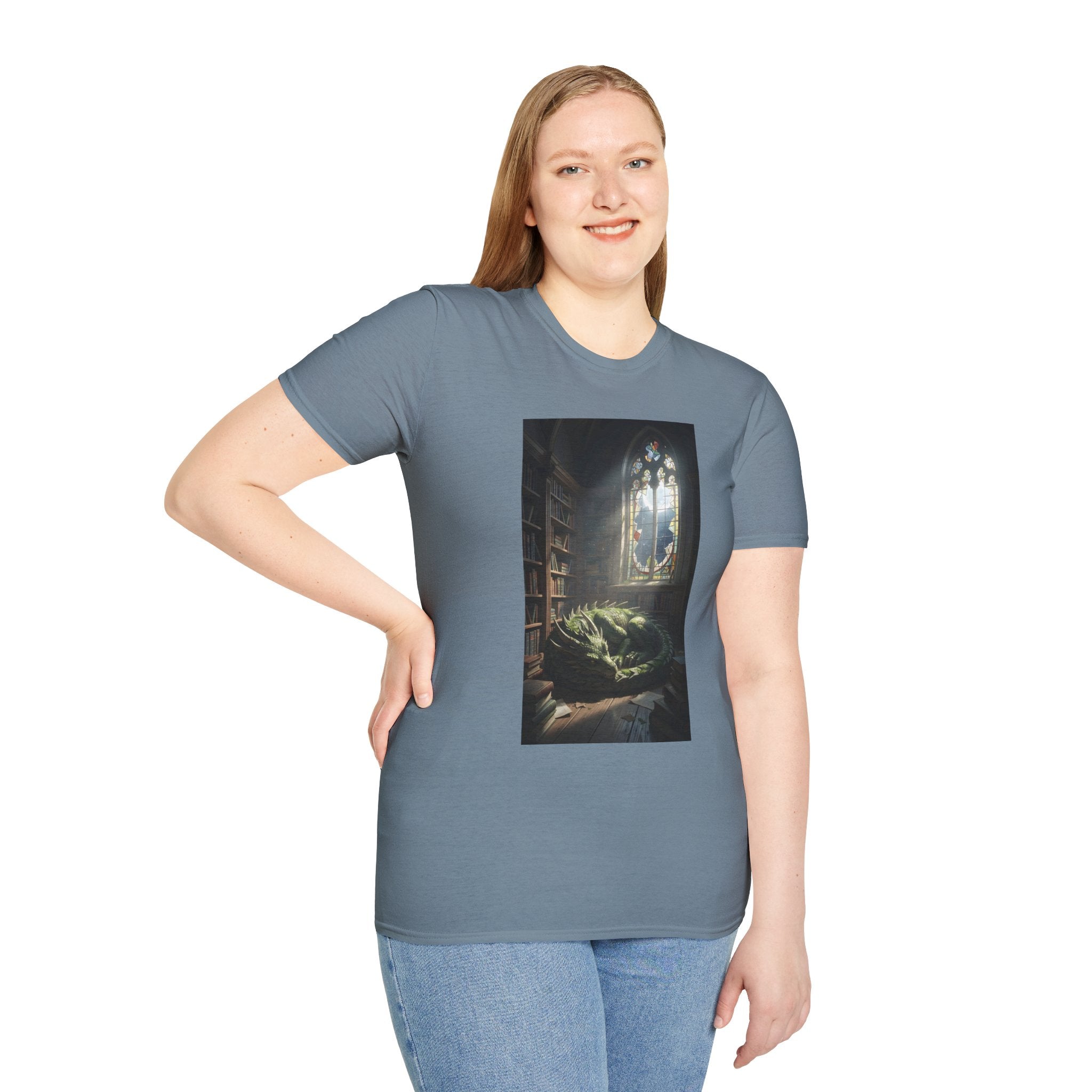 Dragon Sleeping in a Library – T-shirt