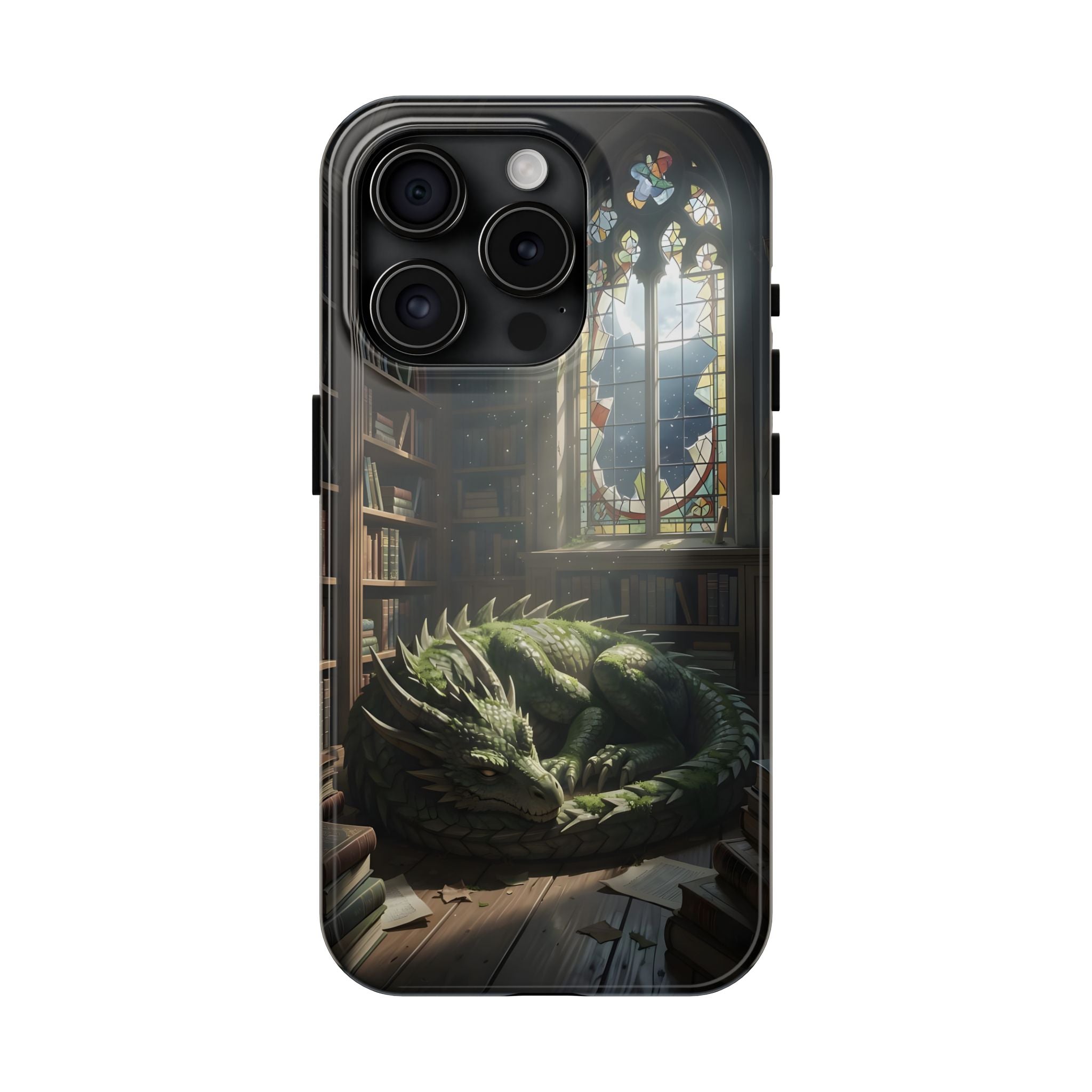 Sleeping Dragon in a Library – Phone Case (IPhone and Samsung Galaxy)