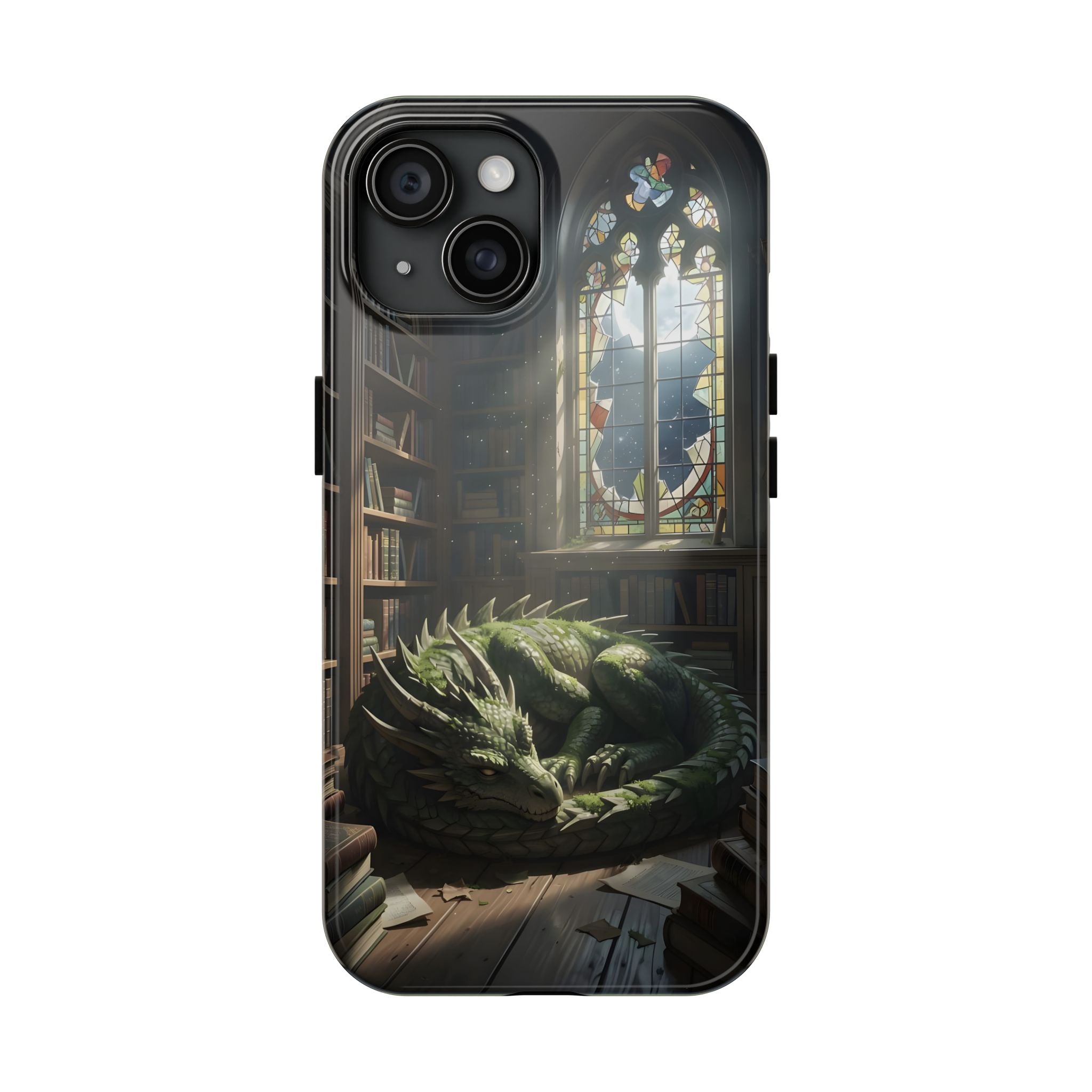 Sleeping Dragon in a Library – Phone Case (IPhone and Samsung Galaxy)
