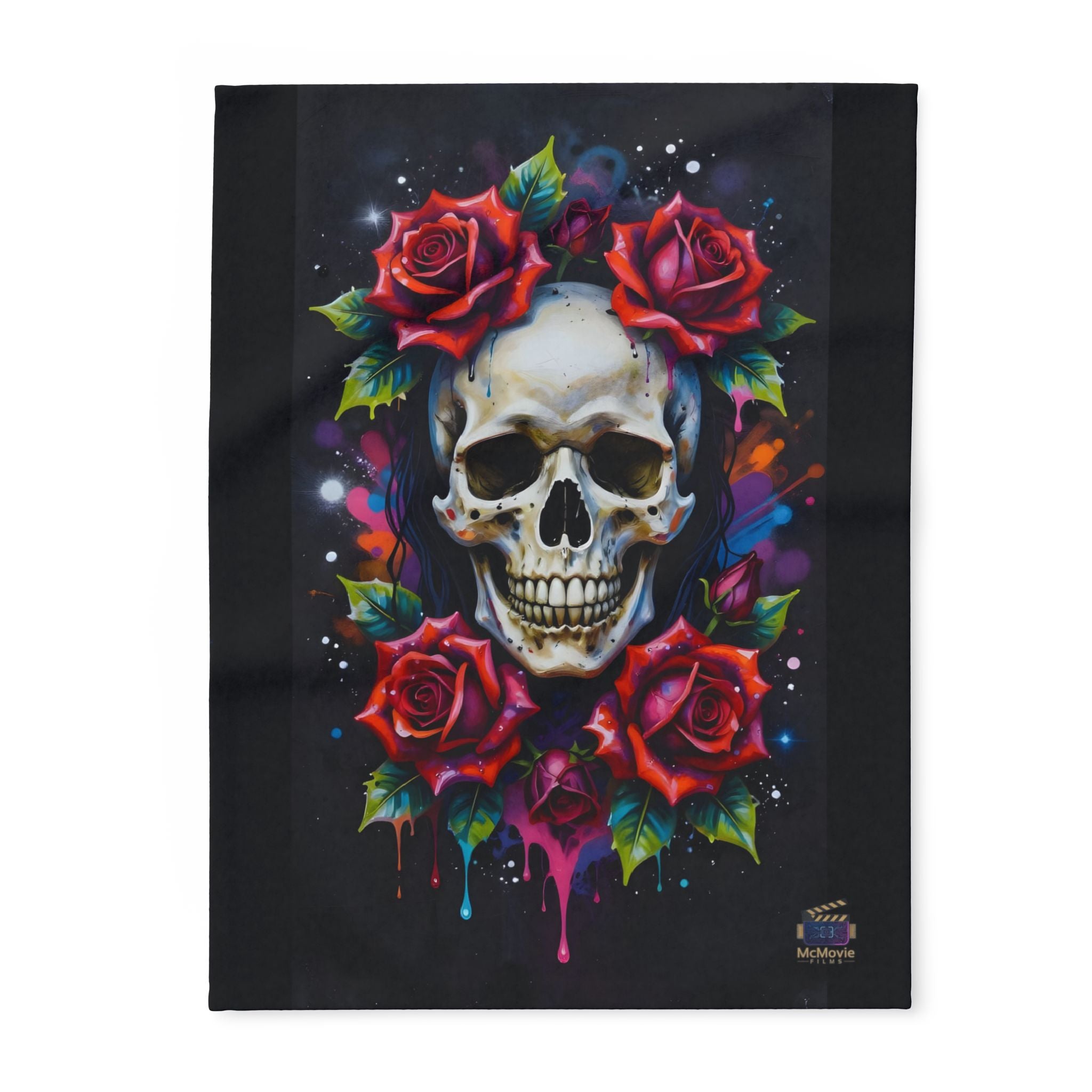 Skull and Roses – Fleece Blanket