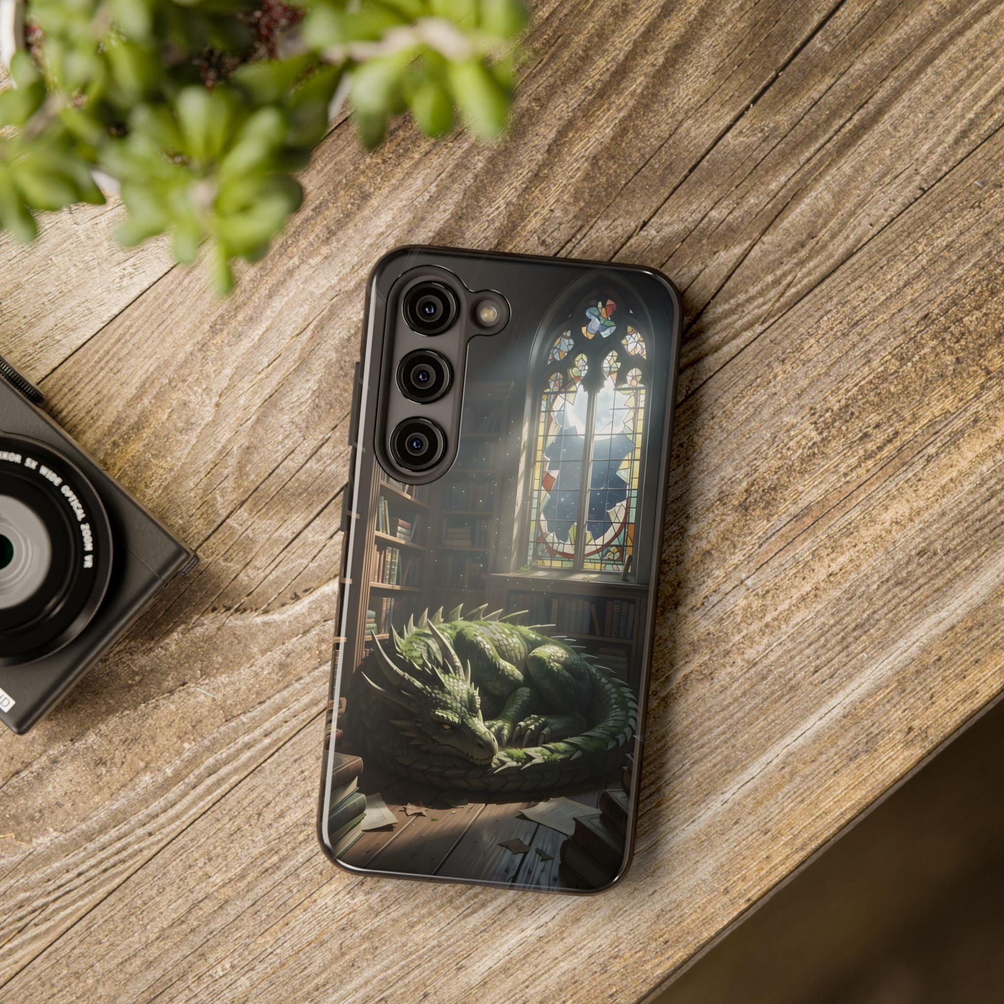 Sleeping Dragon in a Library – Phone Case (IPhone and Samsung Galaxy)
