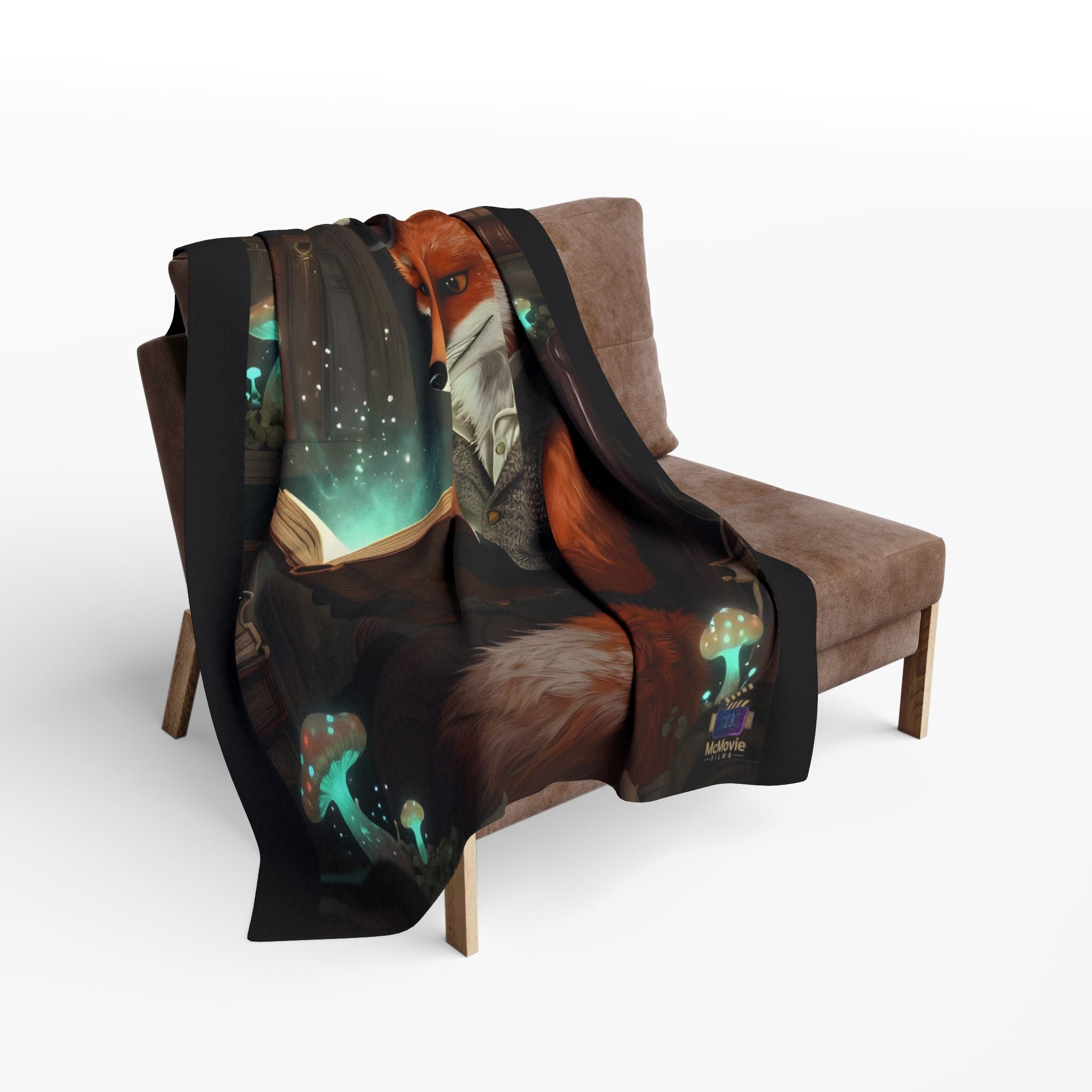 Fox Reading a Book – Fleece Blanket