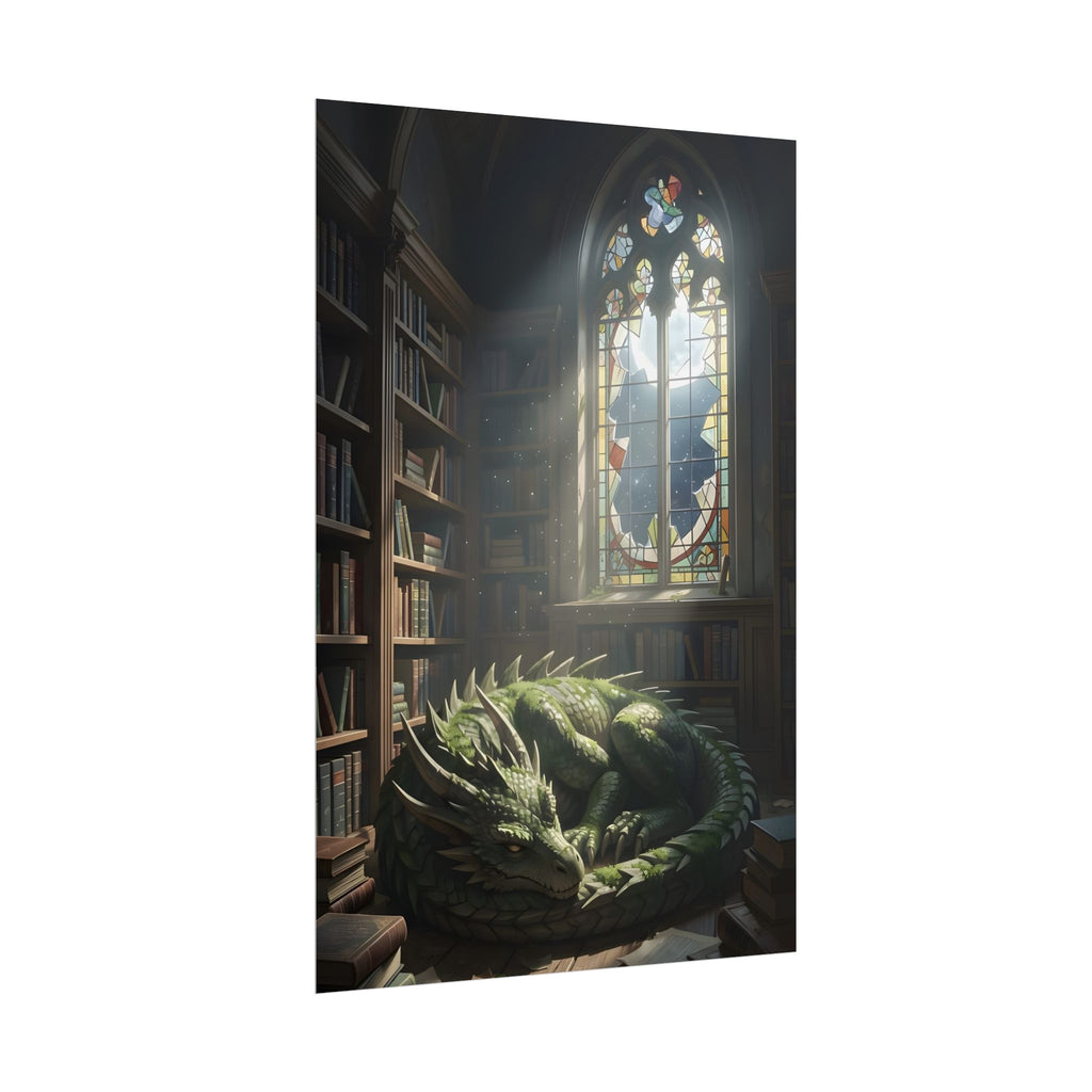 Sleeping Dragon in a Library – Poster