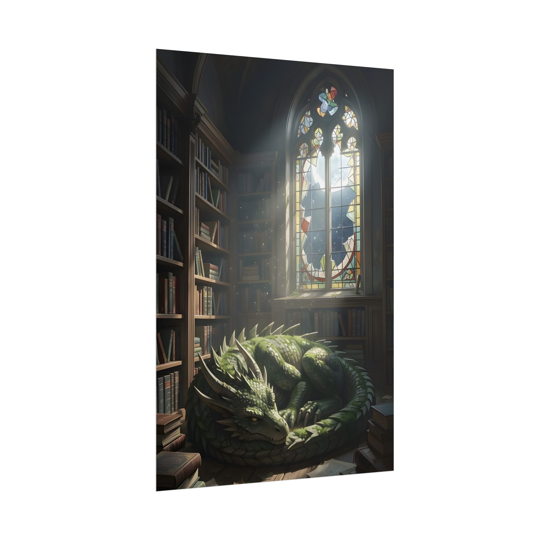 Sleeping Dragon in a Library – Poster