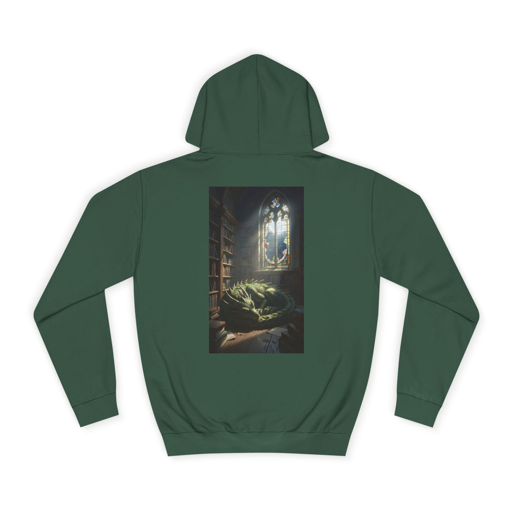 Sleeping Dragon in a Library – Back Print Hoodie