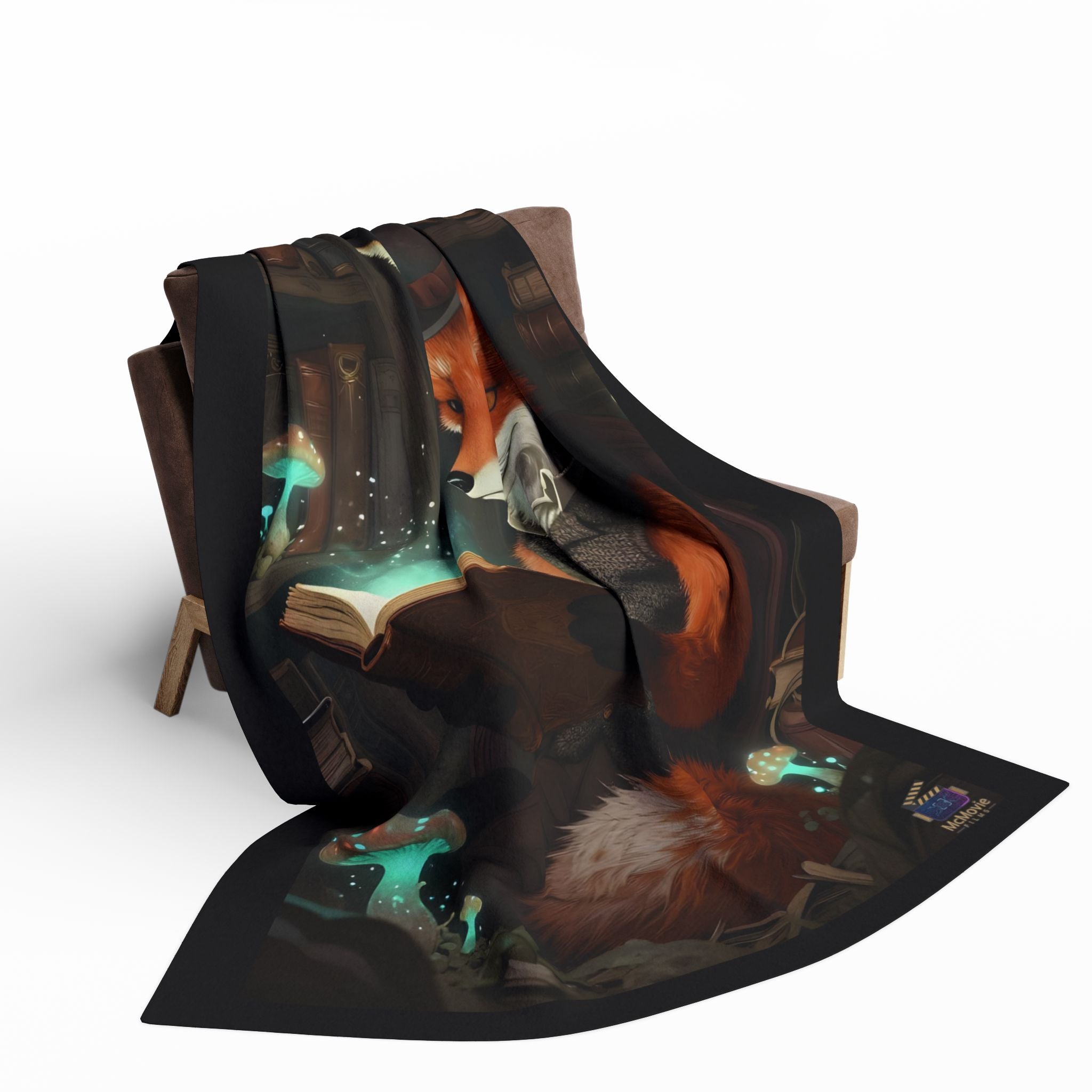 Fox Reading a Book – Fleece Blanket
