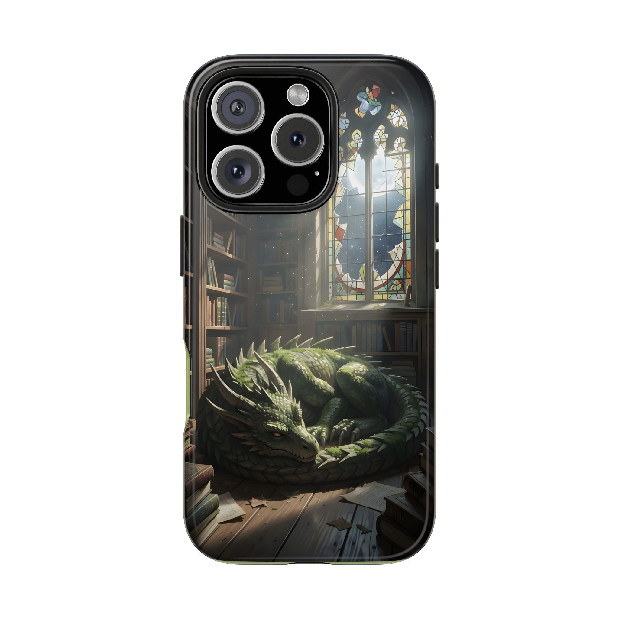 Sleeping Dragon in a Library – Phone Case (IPhone and Samsung Galaxy)