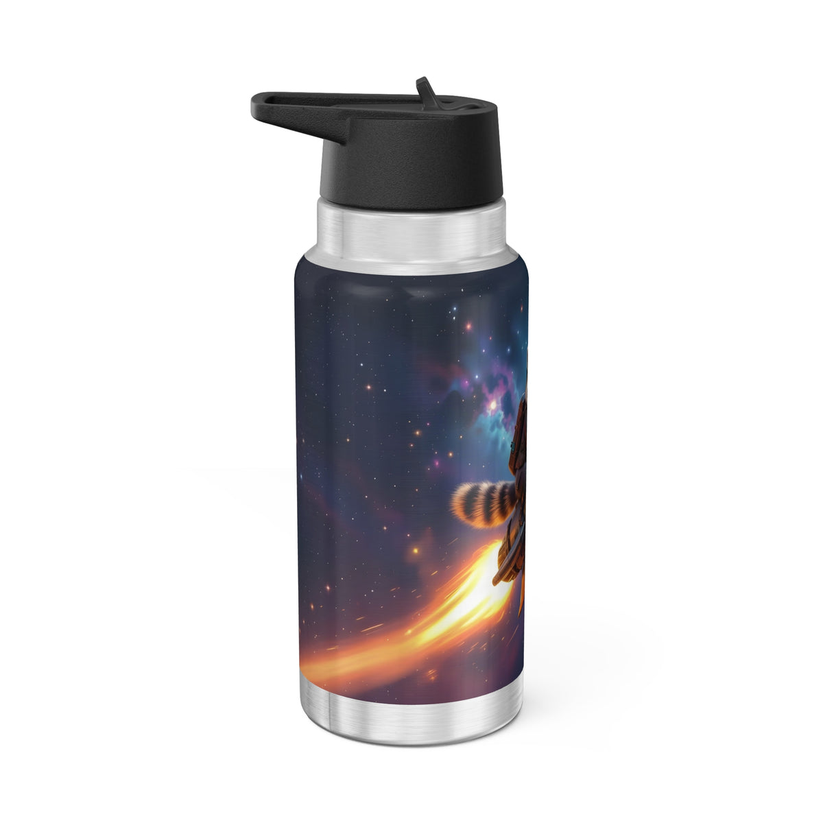 Raccoon on a Rocket – 32oz Water Bottle