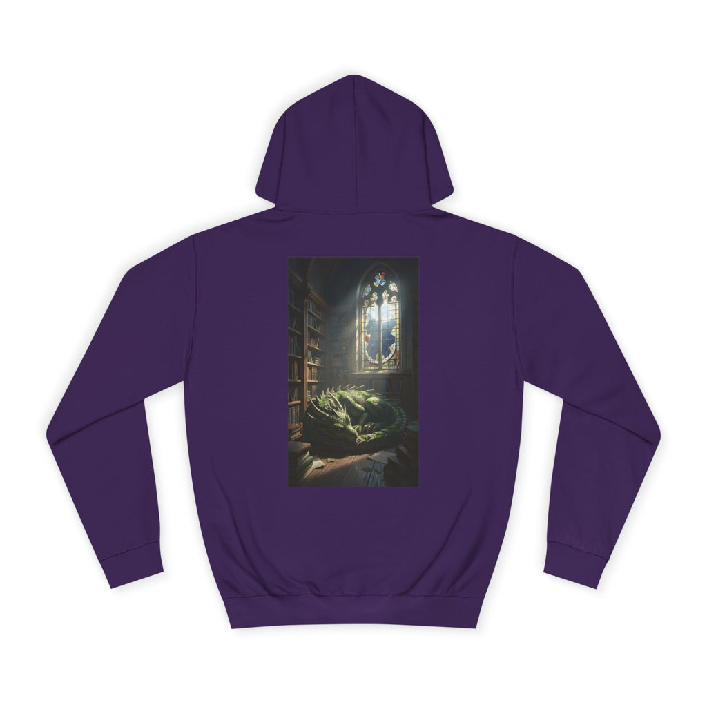 Sleeping Dragon in a Library – Back Print Hoodie