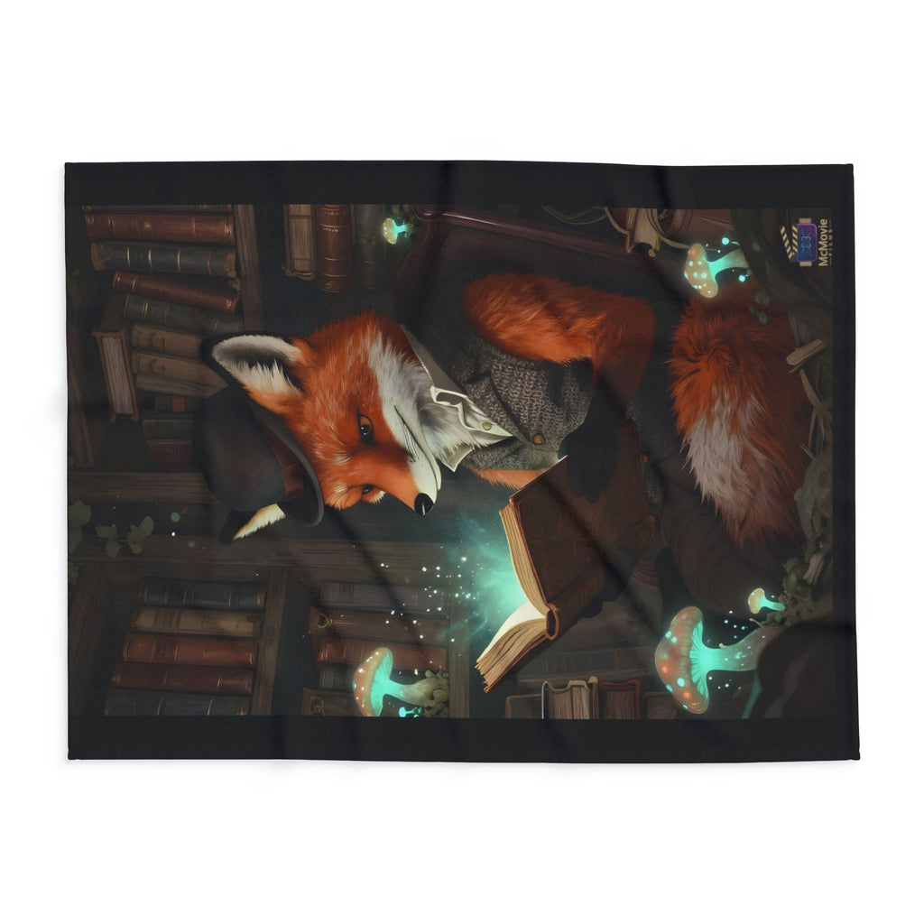 Fox Reading a Book – Fleece Blanket