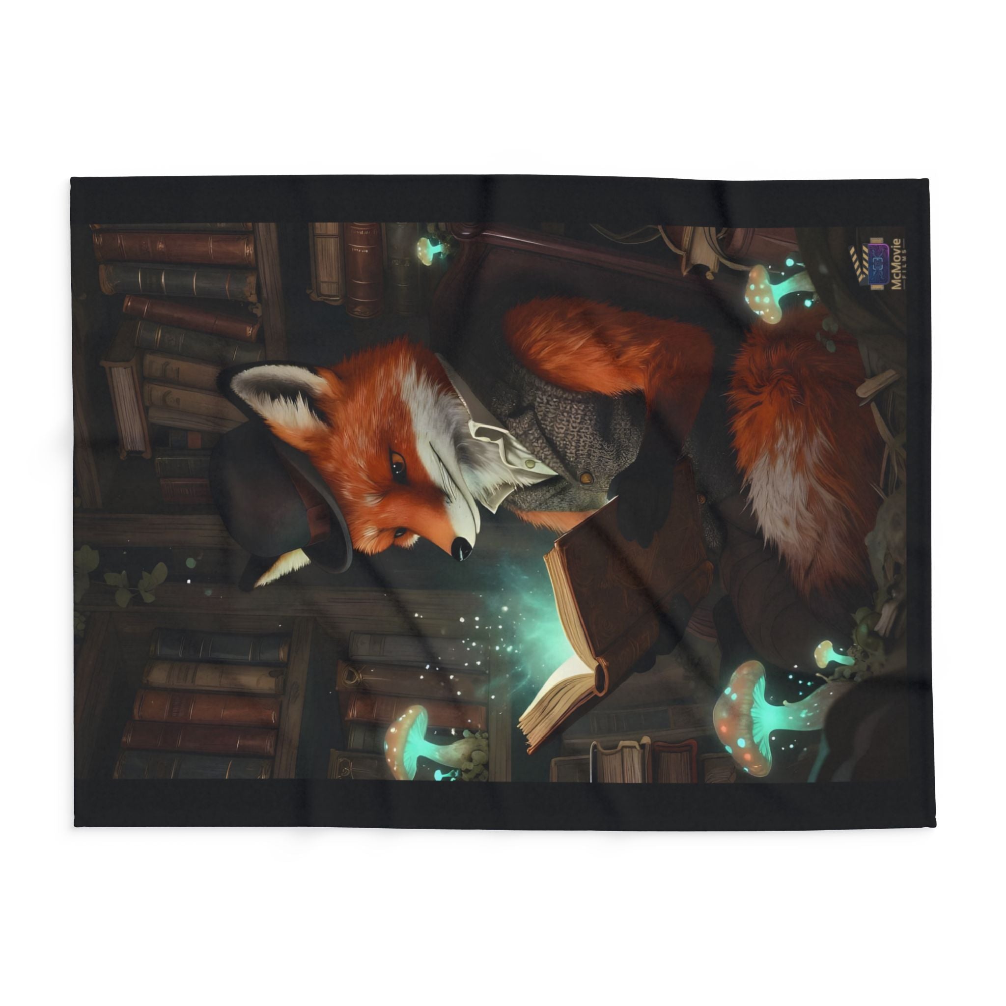 Fox Reading a Book – Fleece Blanket