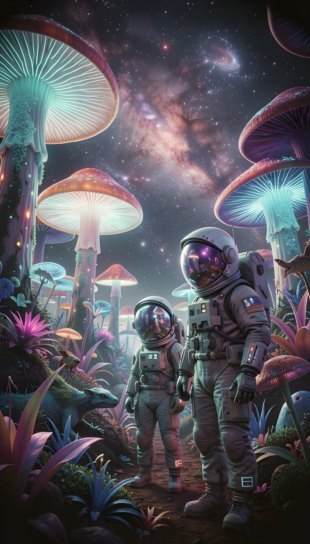 Alien Mushroom Planet – Vinyl Sticker – 3.75" by 7.5"