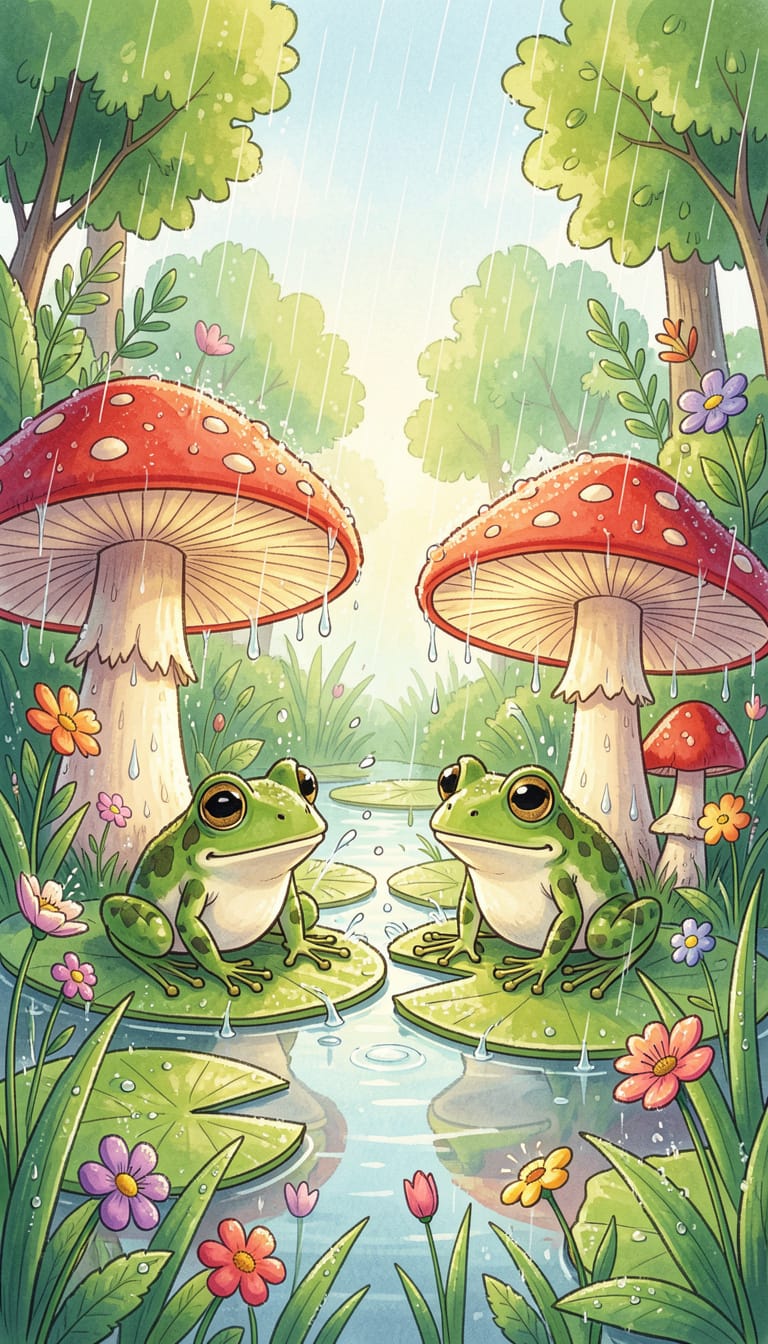 Storybook Frogs – Vinyl Sticker – 3.75" by 7.5"