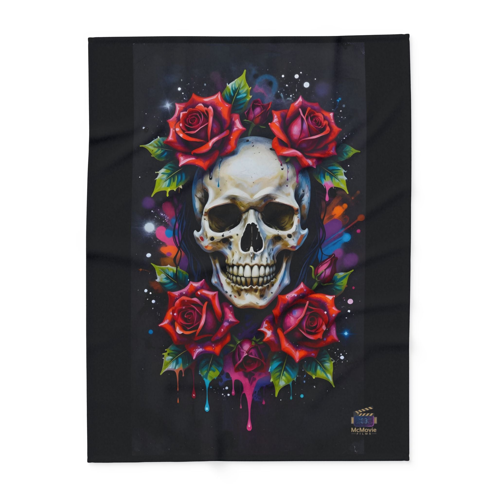 Skull and Roses – Fleece Blanket