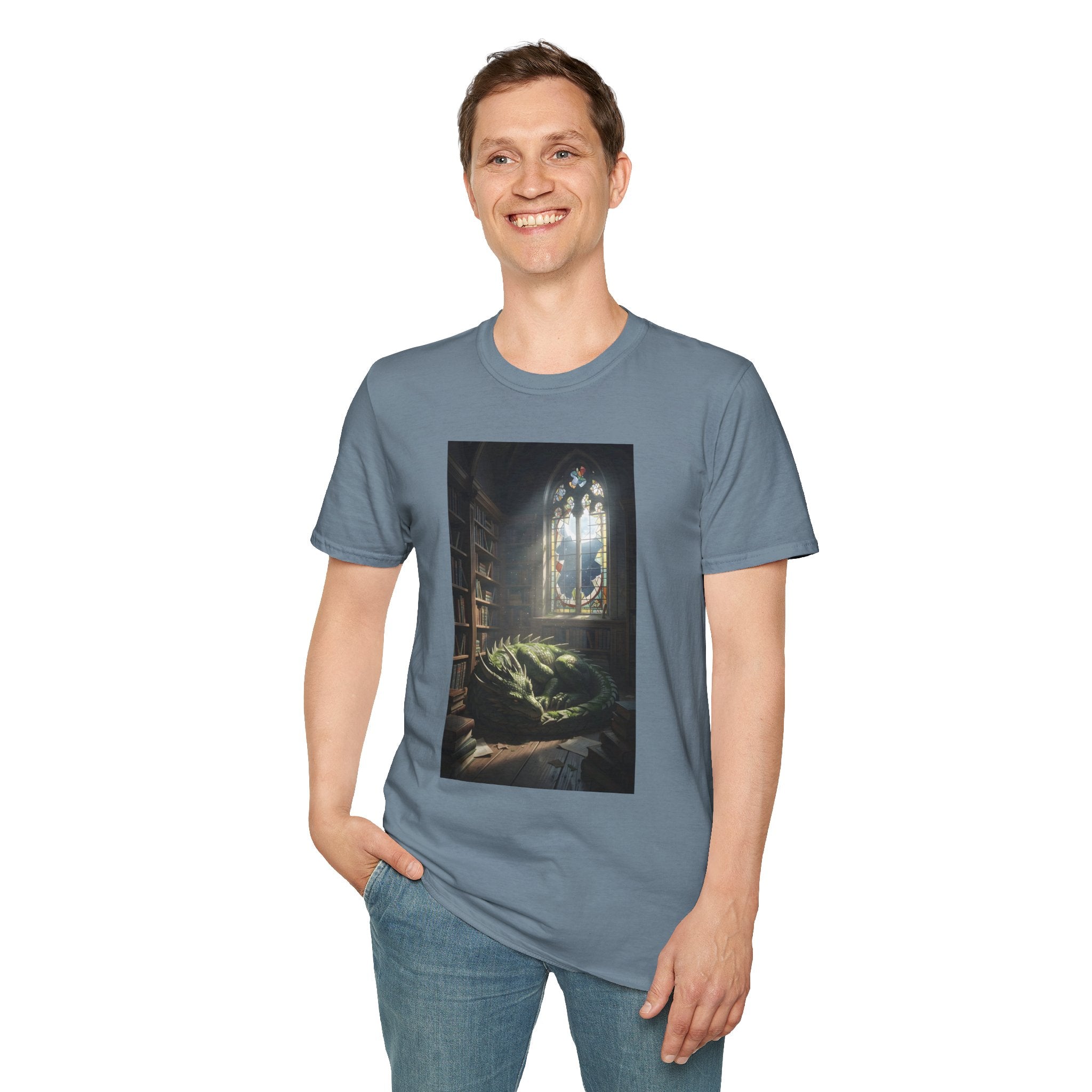 Dragon Sleeping in a Library – T-shirt
