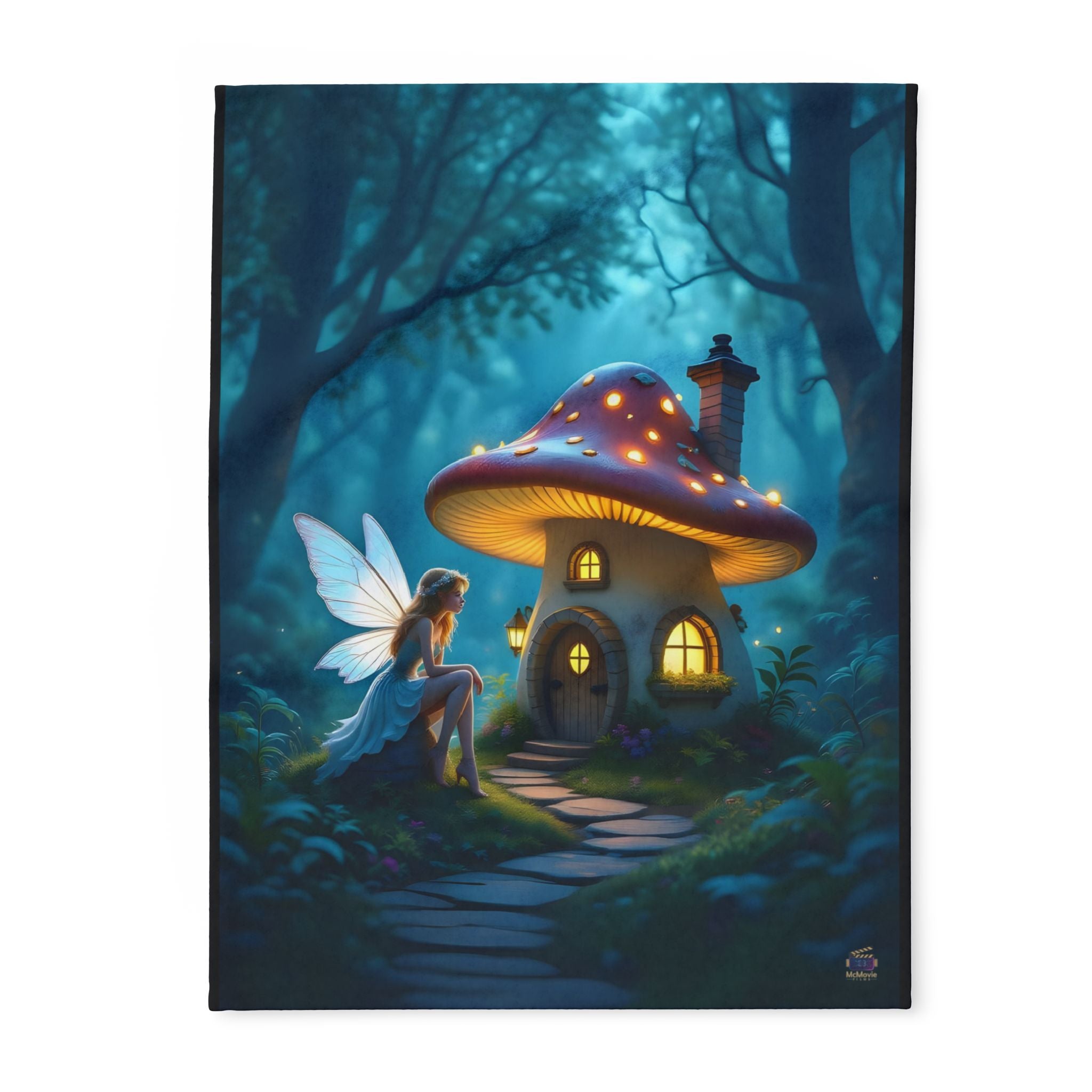 Enchanted Forest Fairy and Toadstool – Fleece Blanket