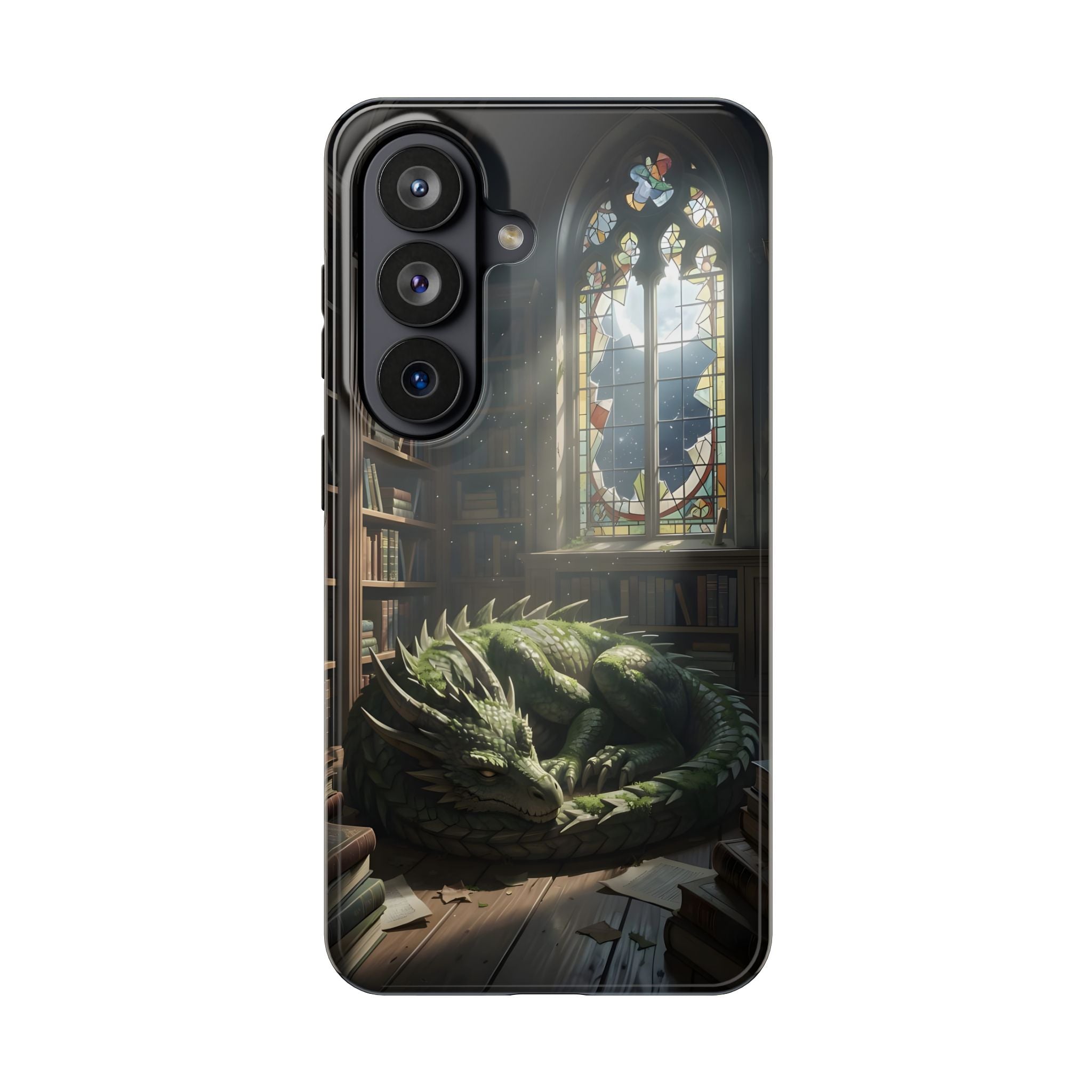 Sleeping Dragon in a Library – Phone Case (IPhone and Samsung Galaxy)