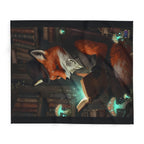 Fox Reading a Book – Fleece Blanket