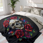Skull and Roses – Fleece Blanket