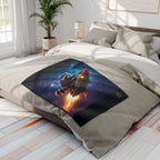 Raccoon on a Rocket – Fleece Blanket