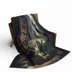 Sleeping Dragon in a Library – Fleece Blanket