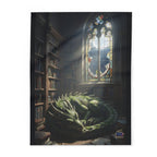 Sleeping Dragon in a Library – Fleece Blanket