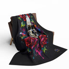 Skull and Roses – Fleece Blanket