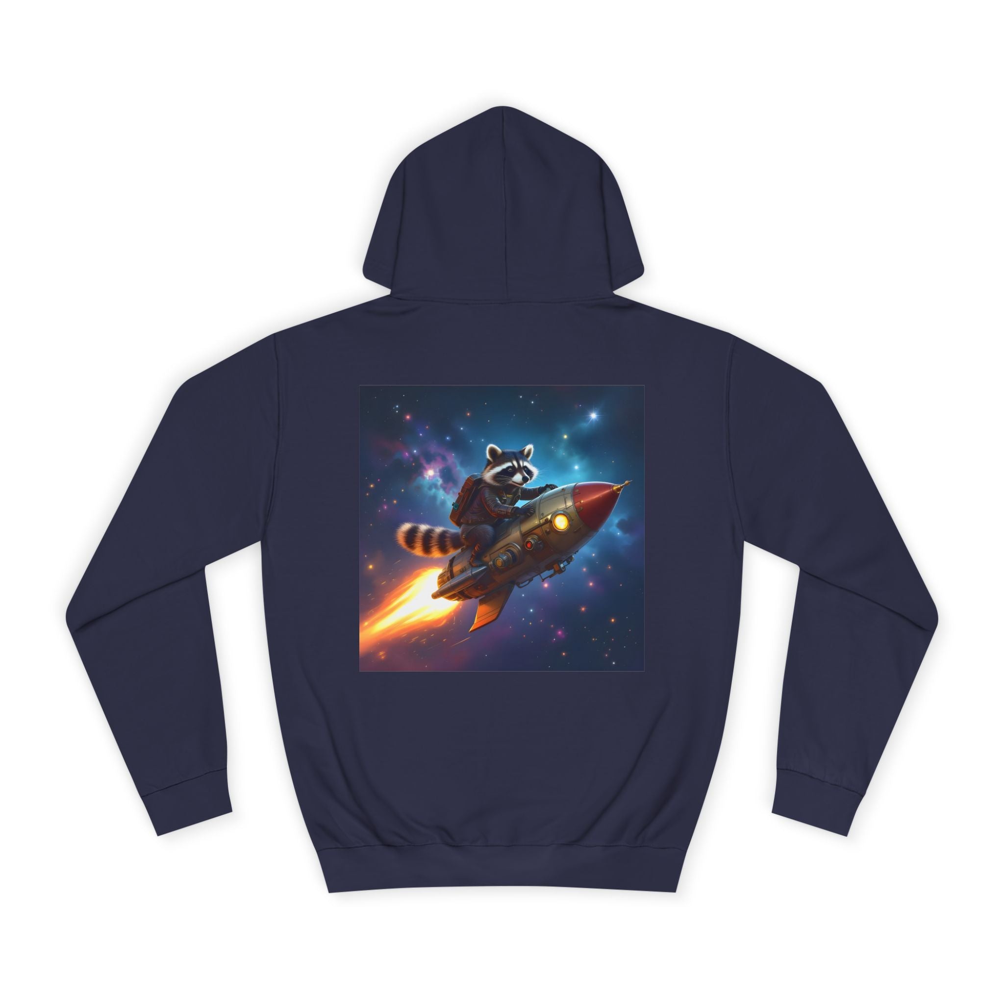 Raccoon on a Rocket – Back Print Hoodie