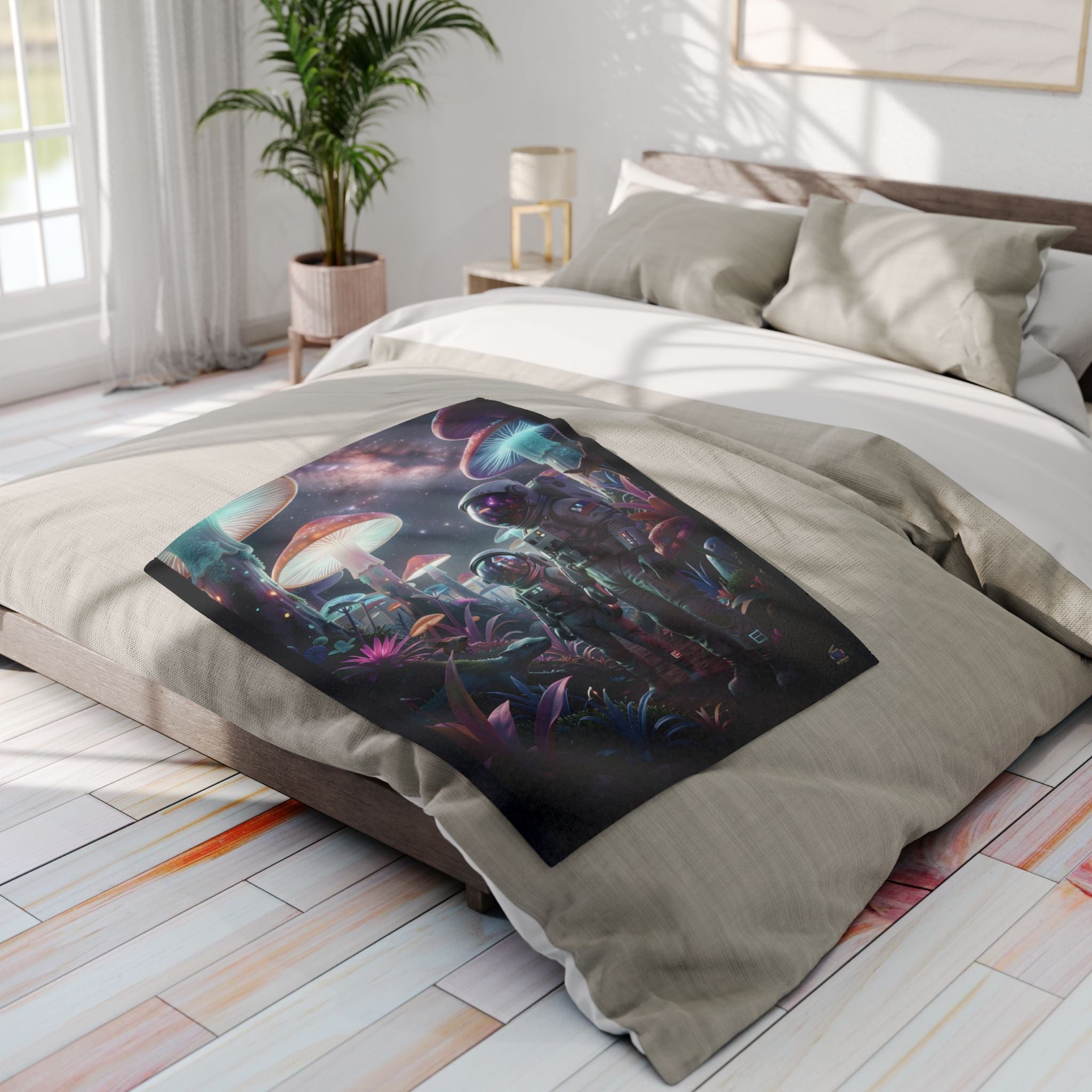 Alien mushroom Planets – Fleece Blanket