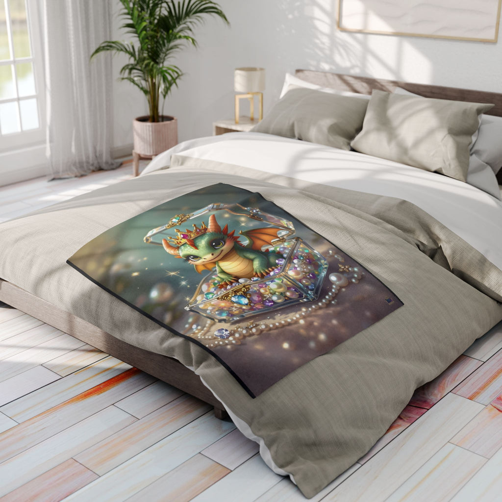 Cute and Ferocious Baby Dragon – Fleece Blanket