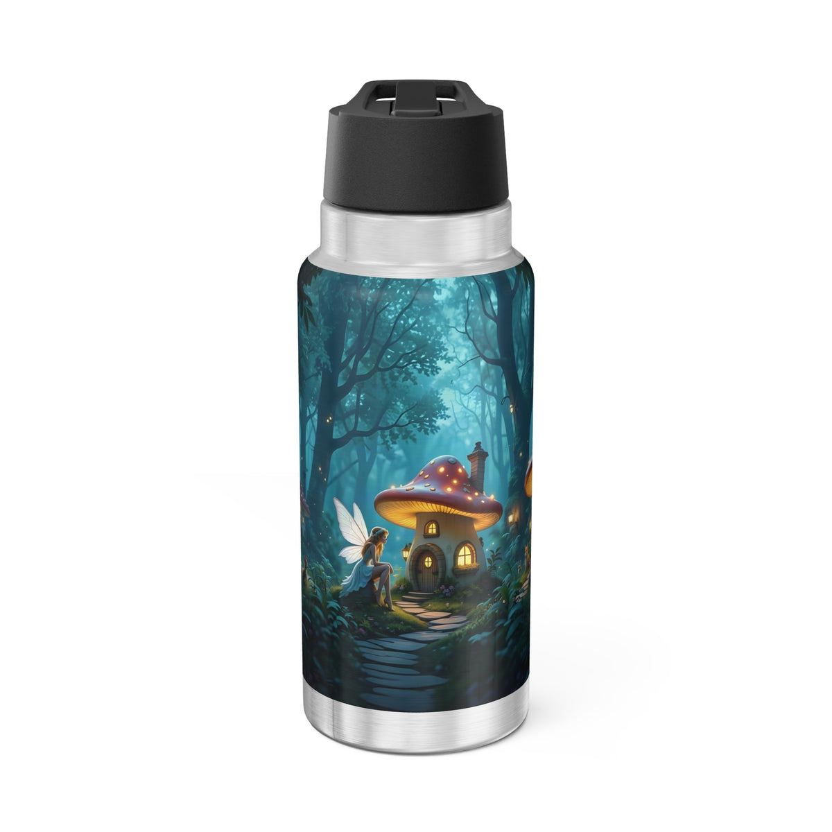 Enchanted Forest Fairy and Toadstool – 32oz Water Bottle