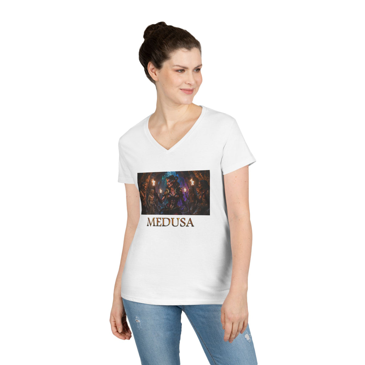 Medusa Mythology V-Neck Tee