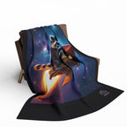 Raccoon on a Rocket – Fleece Blanket