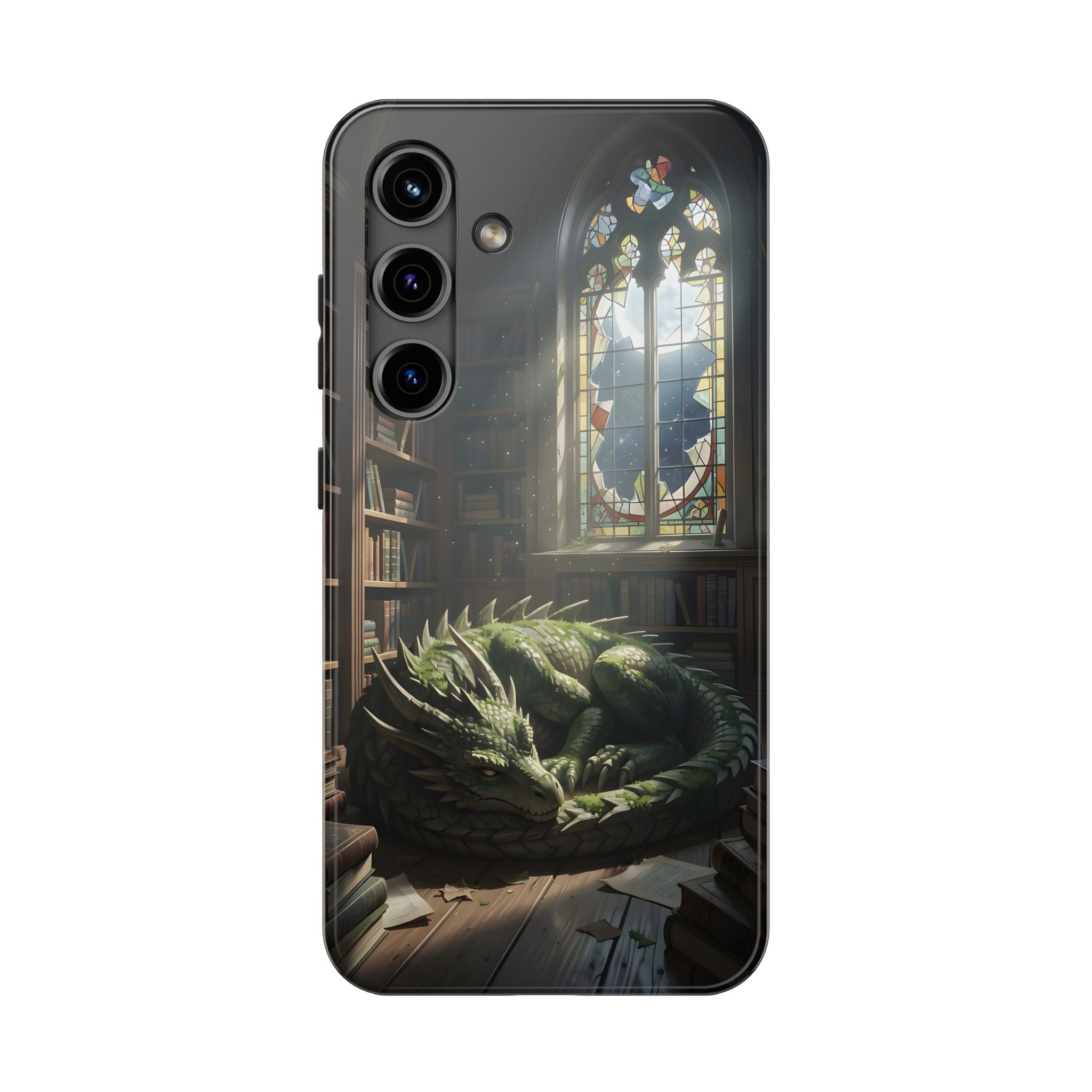 Sleeping Dragon in a Library – Phone Case (IPhone and Samsung Galaxy)