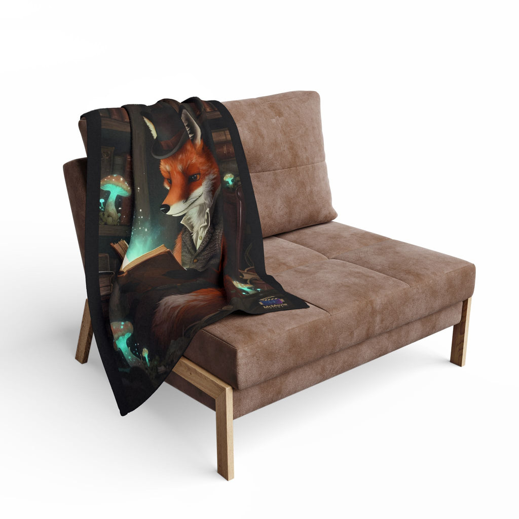 Fox Reading a Book – Fleece Blanket