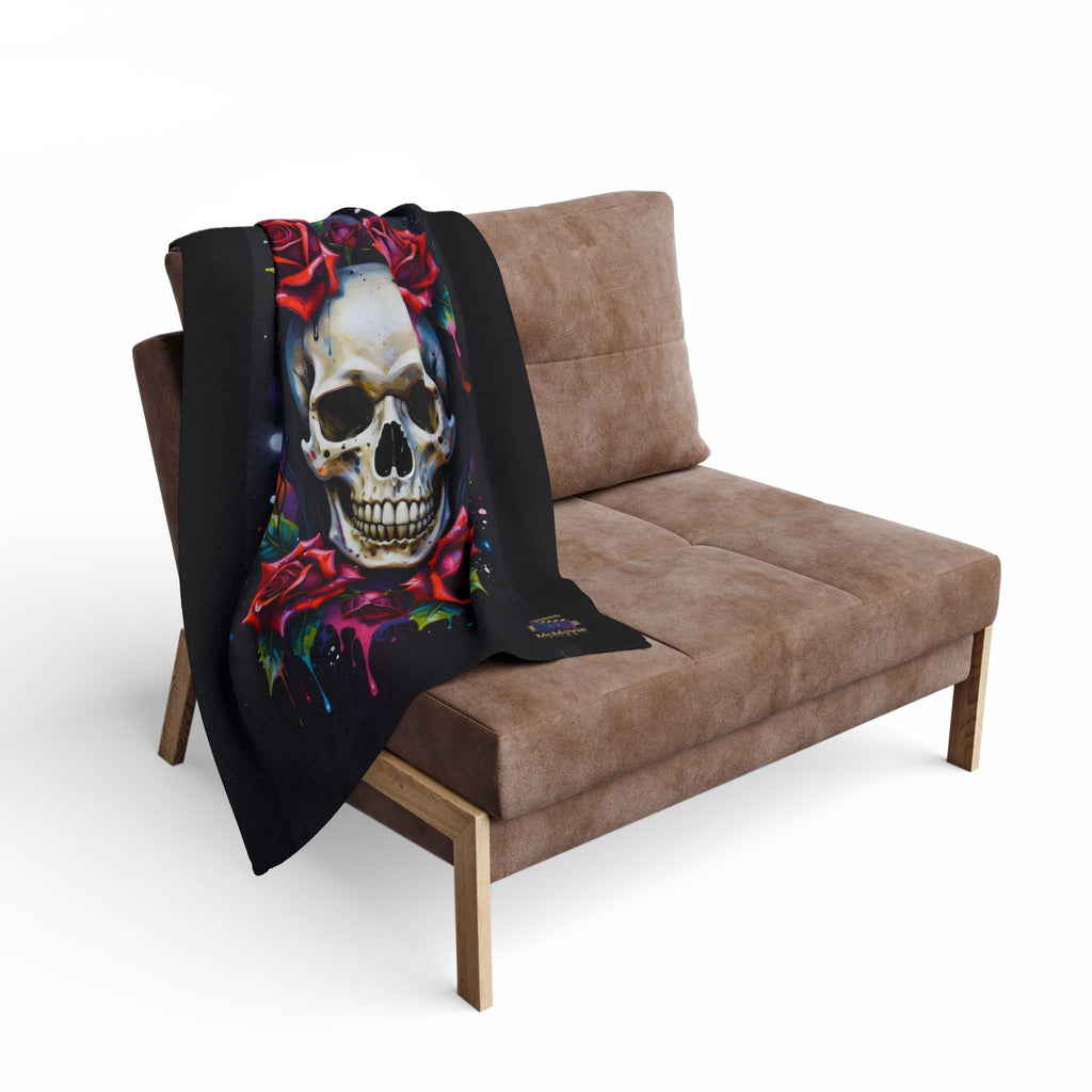 Skull and Roses – Fleece Blanket