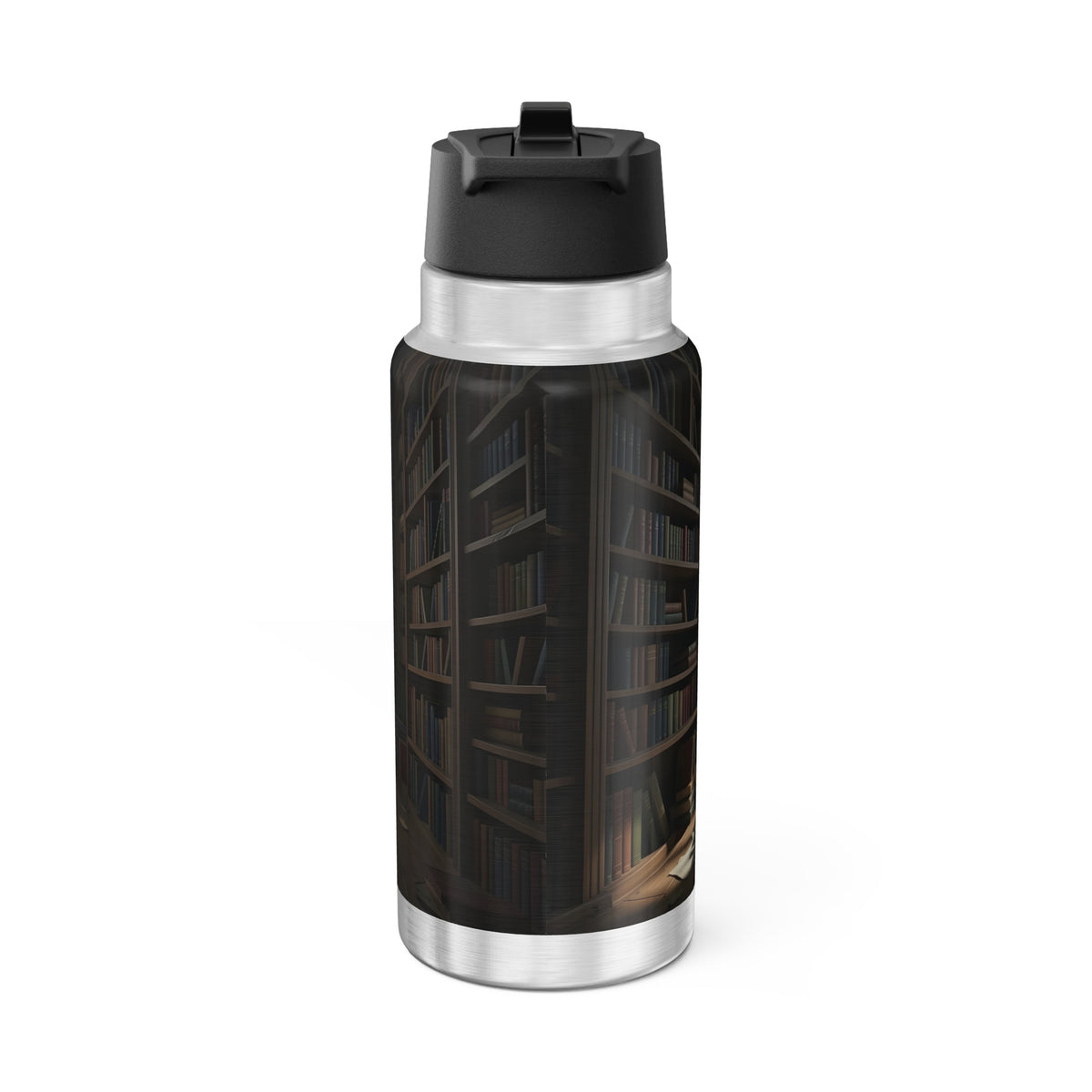Sleeping Dragon in a Library – 32oz Water Bottle