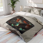 Fox Reading a Book – Fleece Blanket