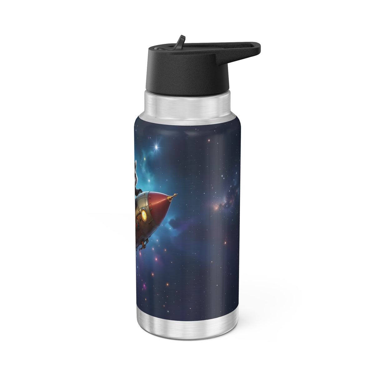 Raccoon on a Rocket – 32oz Water Bottle