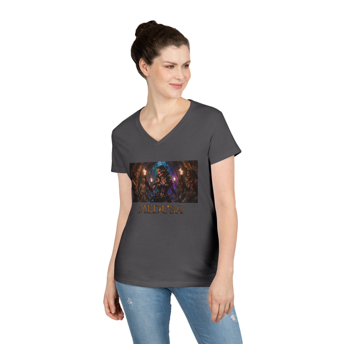Medusa Mythology V-Neck Tee